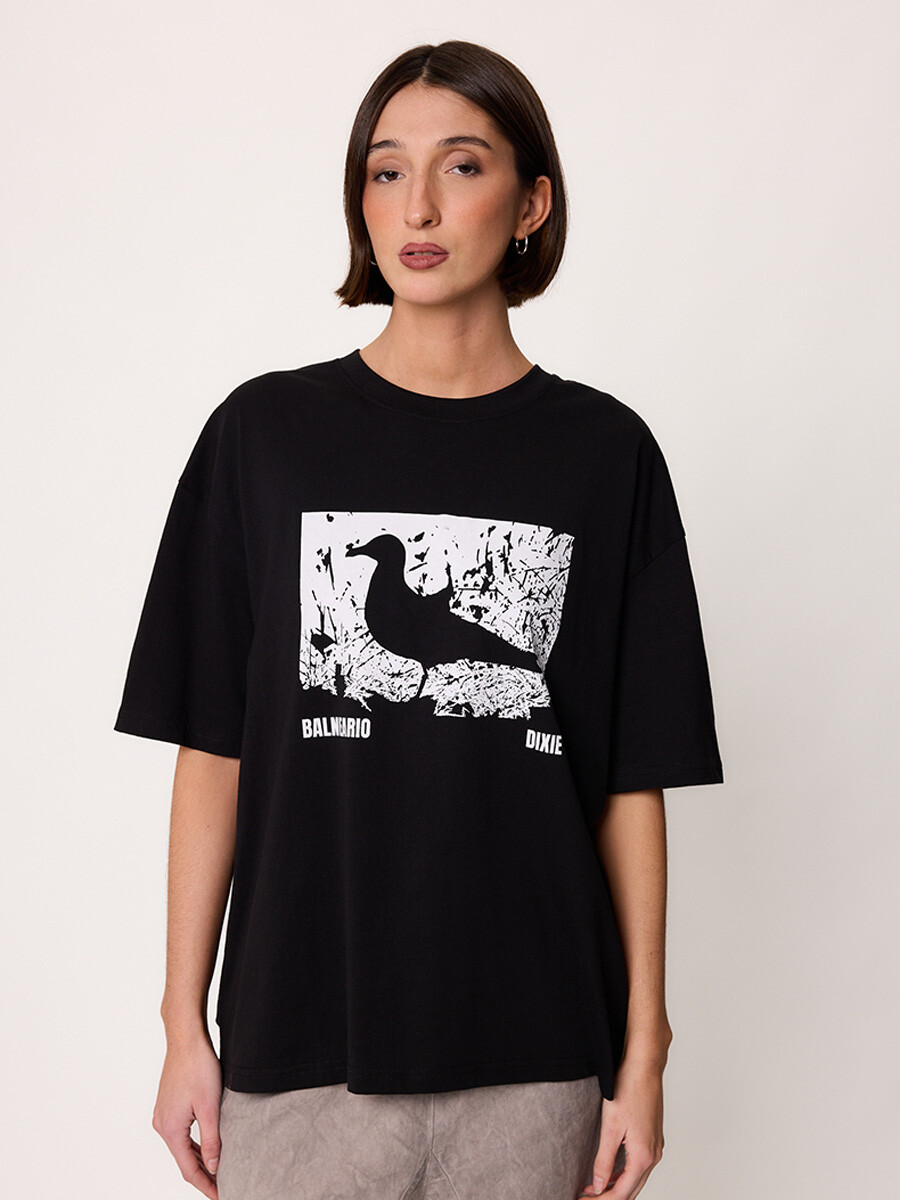 T-SHIRT M/C GAVIOTA DIXIE - Negro 