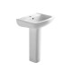 LAVATORIO Y PEDESTAL DE LOZA SANITARIA MALAWI BLANCO BLANCO
