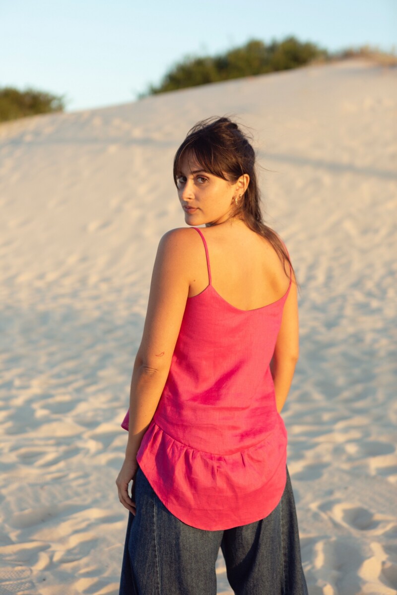 TOP PEPLUM Fucsia Oscur