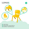 Pack Mesa Infantil Lumax Cuadrada + 4 Sillas Amarillo