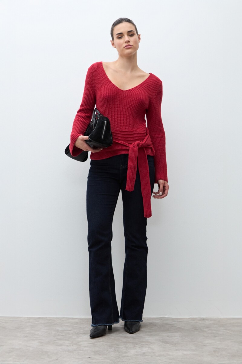 Sweater con lazo - rojo 