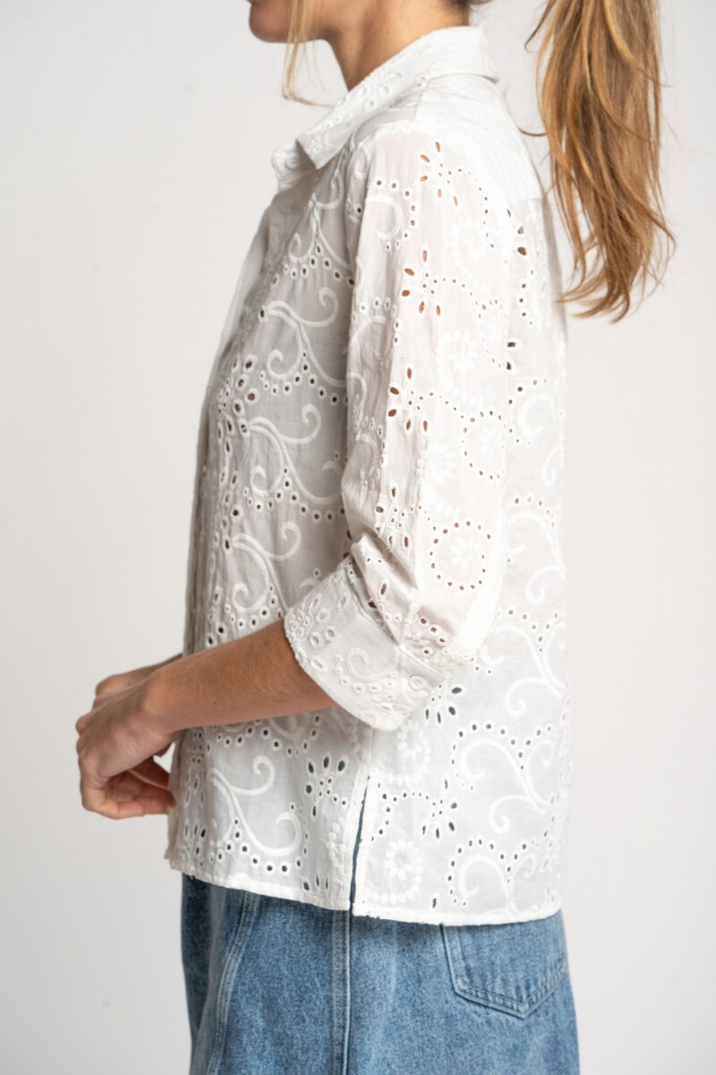 Camisa Broderie Crudo