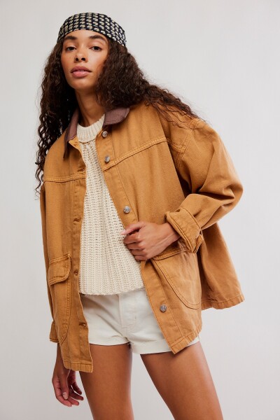 CAMPERA DENIM LEMON Marron