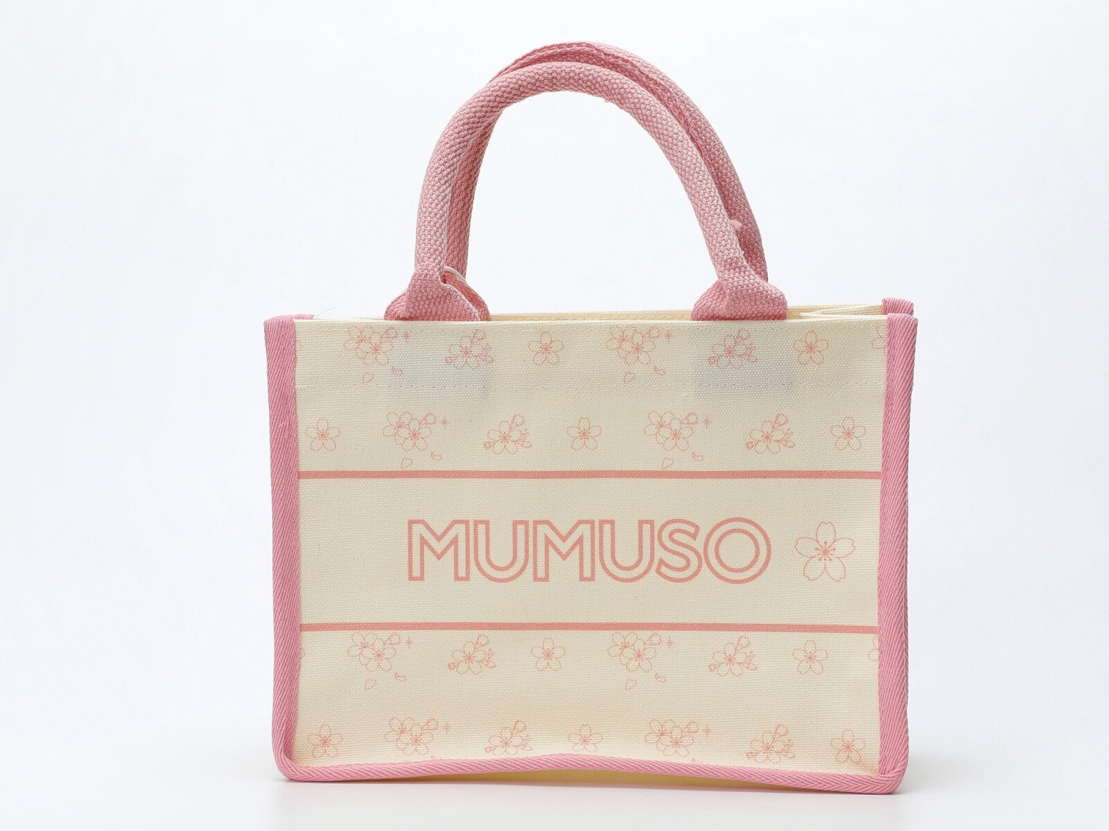 BOLSO DE MANO DE LONA PEQUEÑO (FLORES DE CEREZO) 