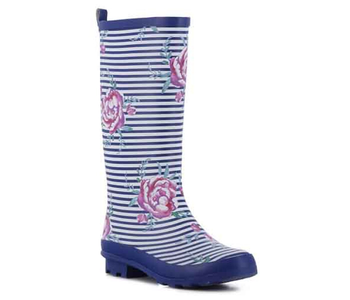 Bota FLOWERS caña alta estampada MissCarol - Blue - MissCarol -  146.W80510019 — Miss Carol