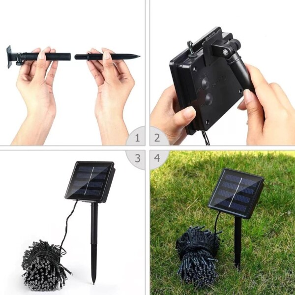 Guirnalda Solar Luces Led 20 Mt 200 Luces Calida Guirnalda Solar Luces Led 20 Mt 200 Luces Calida