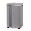 Cesto de Ropa Plegable con Tapa y Ruedas 40.5x33x65cm Cesto de Ropa Plegable con Tapa y Ruedas 40.5x33x65cm