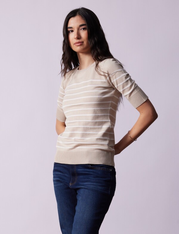 Buzo Lineas BEIGE