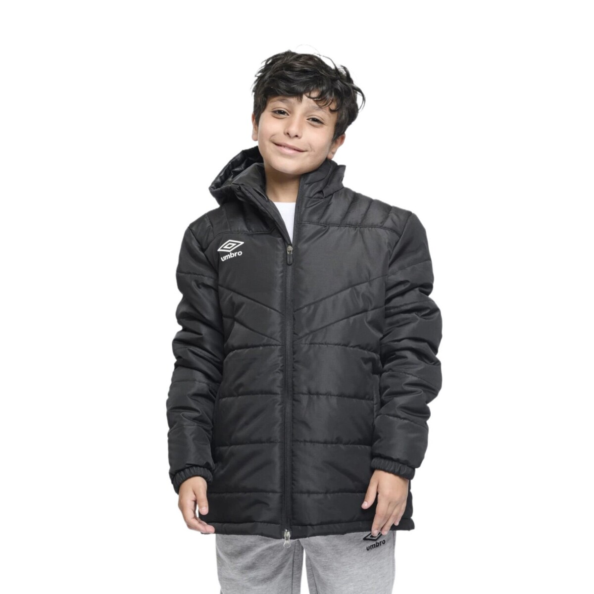 Parka Infantil Umbro New Classic Kids - Negro - Blanco 