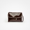 Mini bag Kaia en cuero arrugado Chocolate