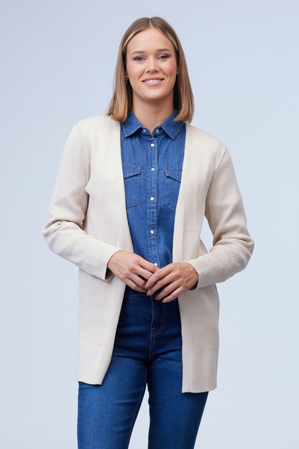 Cardigan Rib BEIGE