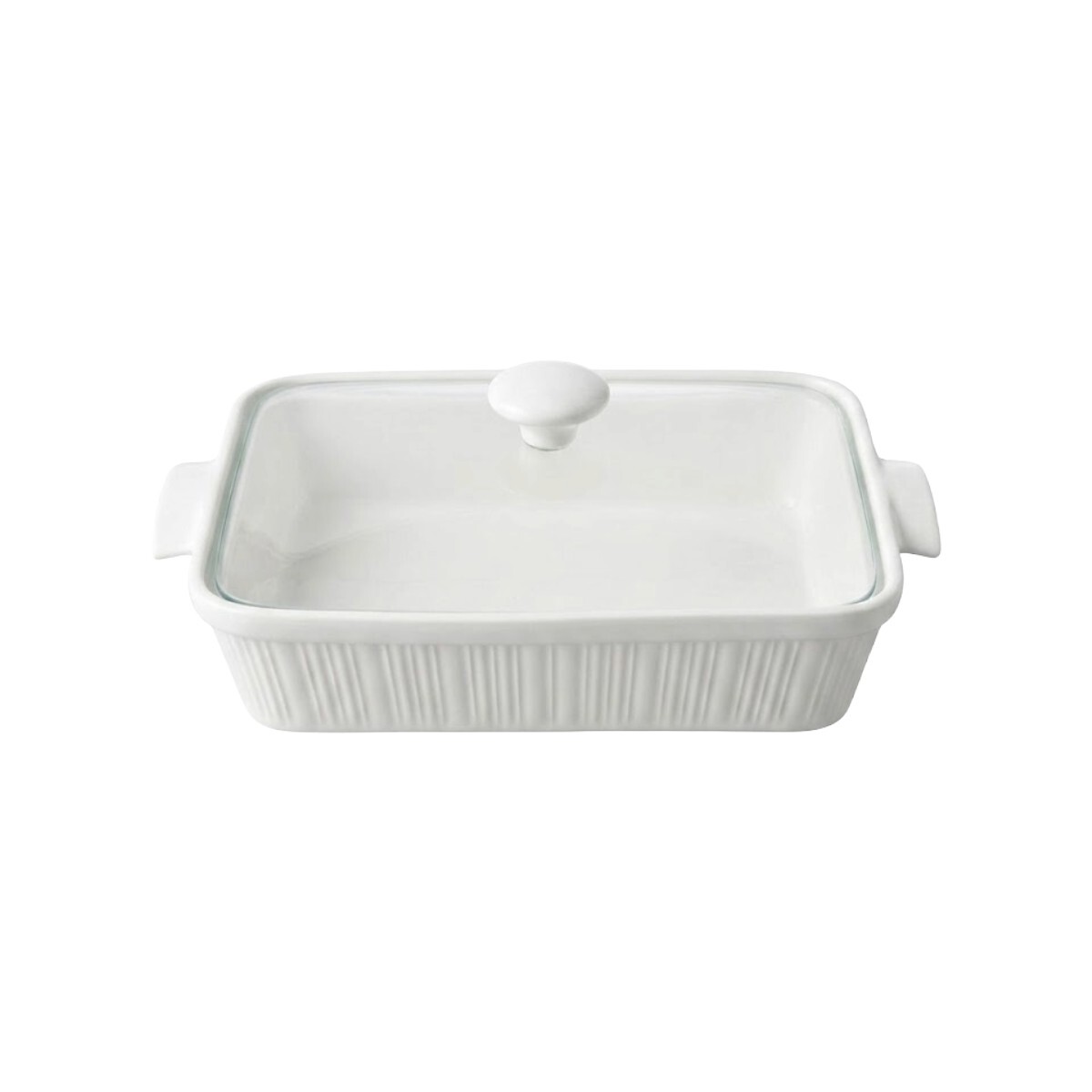 BANDEJA RECT CERAM BLANCO C/TAPA 26X19CM 