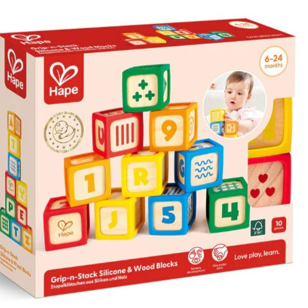 Set bloques madera y silicona estimulacion HAPE Set bloques madera y silicona estimulacion HAPE