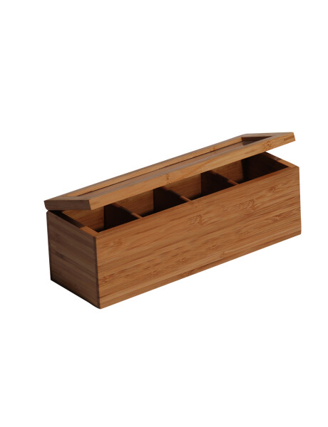 CAJA PARA TE C/TAPA 4 DIV 26.5x9xH9CM BAMBOO CAJA PARA TE C/TAPA 4 DIV 26.5x9xH9CM BAMBOO