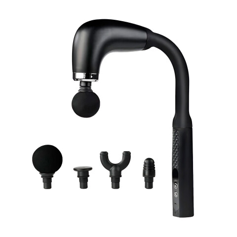 Masajeador Pistola De Masaje 9 Velocidades 4 Niveles USB Color Negro