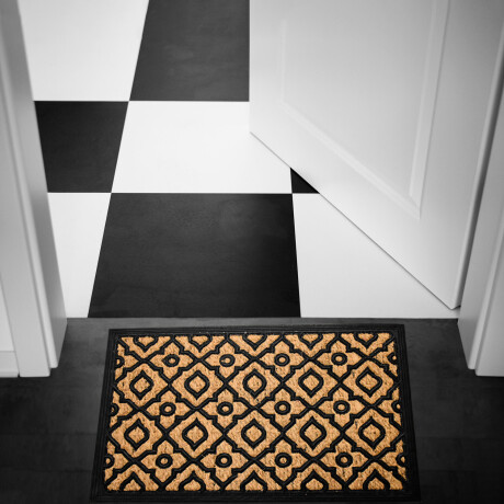 Alfombra Puerta Entrada Felpudo Coco Goma 40X60 Trama Flor