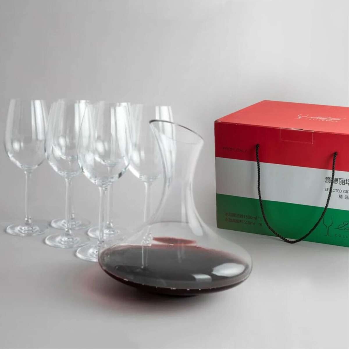 Set Decanter + 6 copas En caja Italiana de Regalo - En caja Italiana de Regalo 