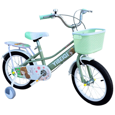 Bicicleta Paseo R16 Infantil Niña C/ Canasto y Accesorios Verde