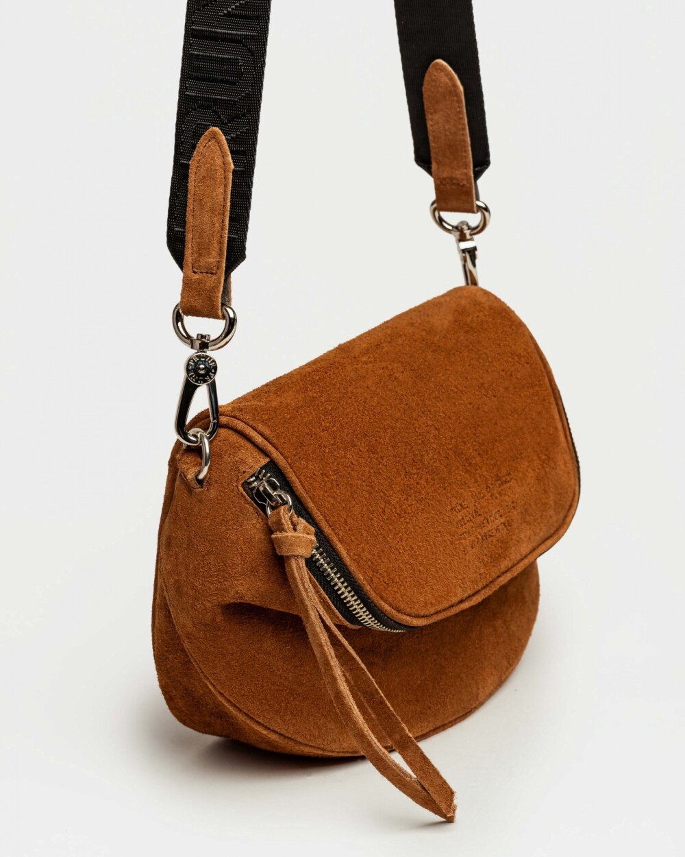 Bandolera Soft en cuero gamuza Oxido