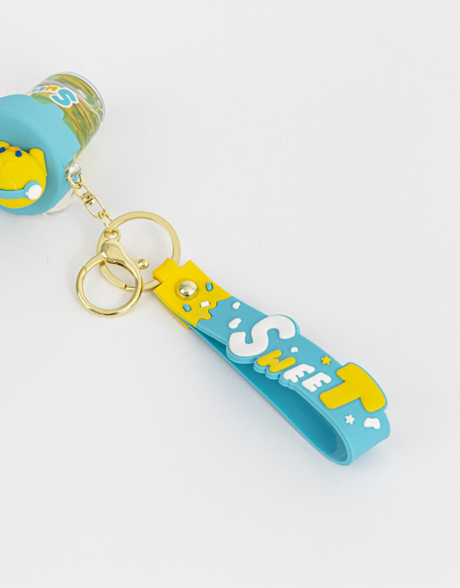 Llavero Lúdico Llavero Y Charm Patito Con Auriculares - Azul Turquesa