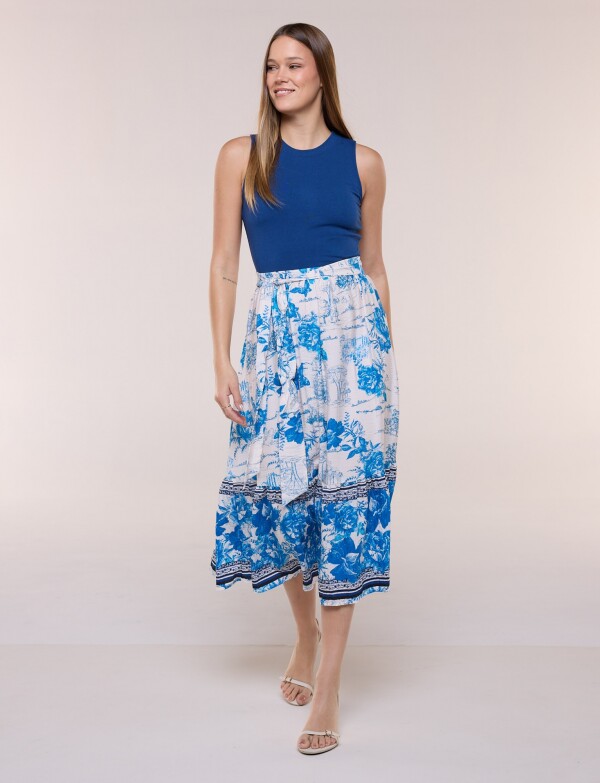 Vestido Maxi Combinado AZUL/MULTI