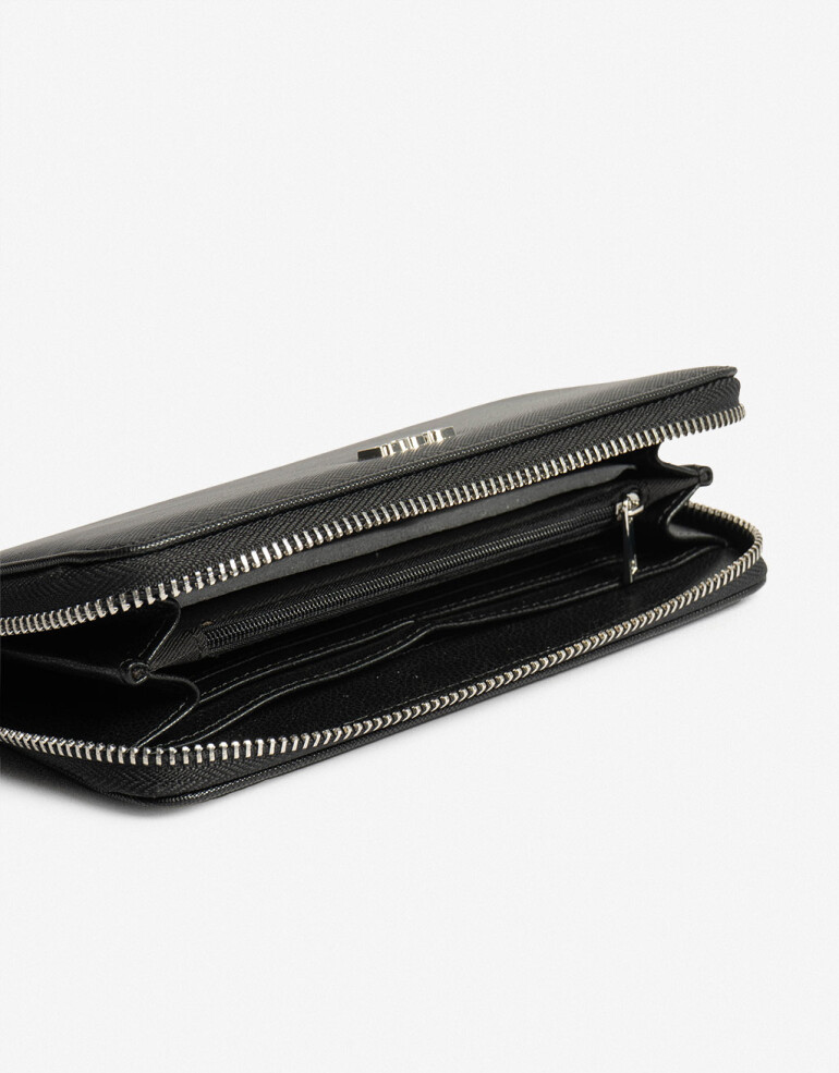 Ficheros Zip Round Billetera Formato Fichero - Negro