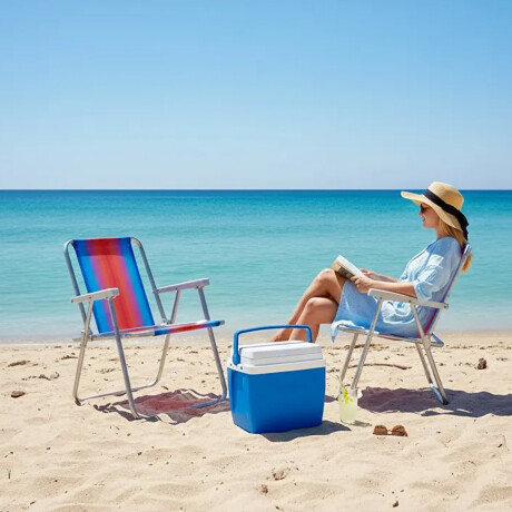 Set Playa Mor Sillasx2 Alum 120Kg + Conservadora Térmica 34L Azul