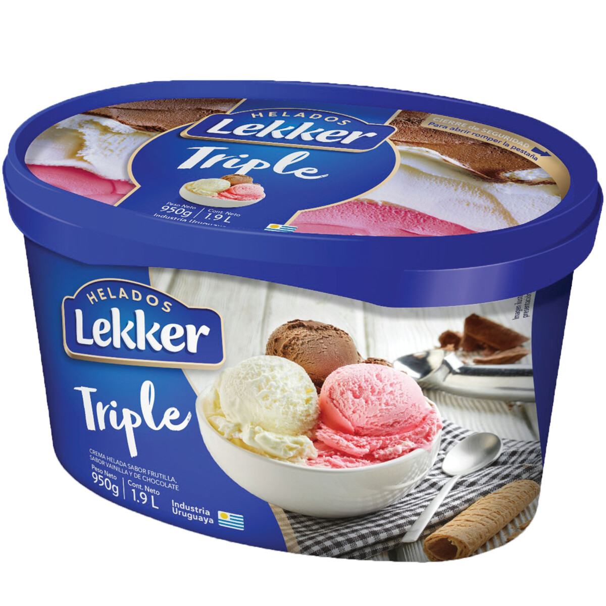 Helado Triple 1.9L Lekker 
