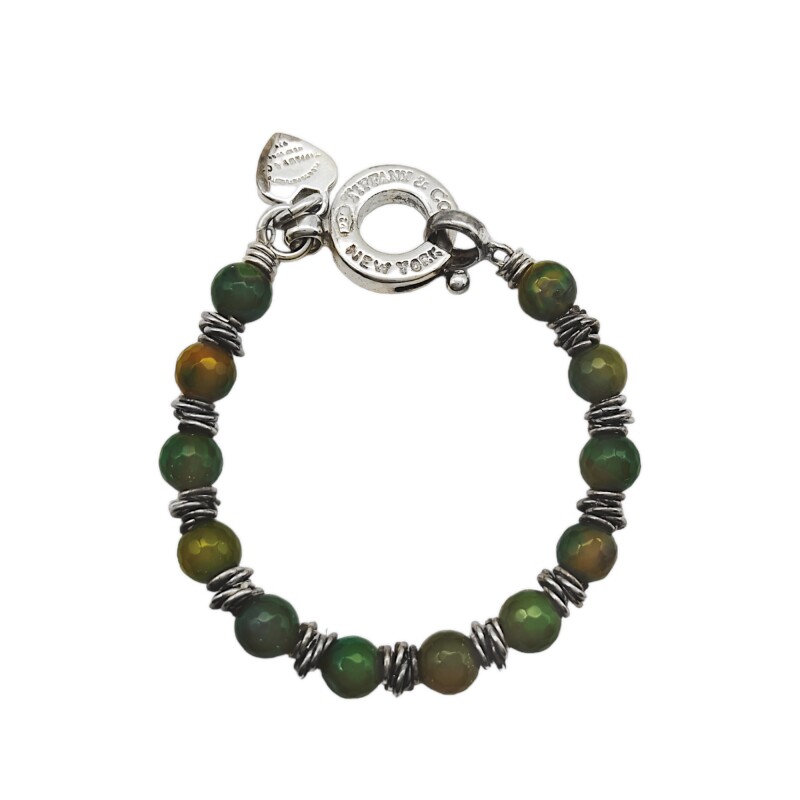 Pulsera Bolitas-Plata 925-Piedra cuarzo verde-PU3003 conpiedra