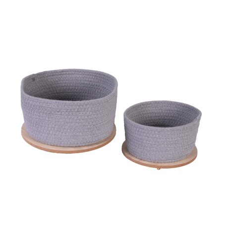 SET DE 2 CESTOS ALGODON GRIS B378