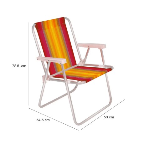 Set x2 Reposeras Sillas Alta Plegable 110 Kg Aluminio Mor Rojo/amarillo
