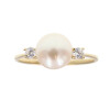 Anillo en oro amarillo 18k con circonias y perla de cultivo N9355 Anillo en oro amarillo 18k con circonias y perla de cultivo N9355