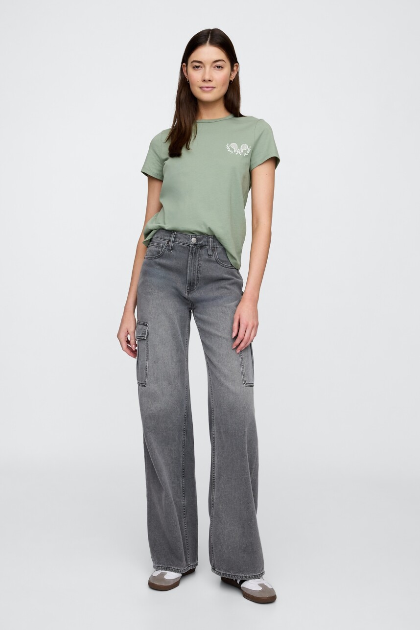 Remera Gràfico Manga Corta Mujer Gasoline Green