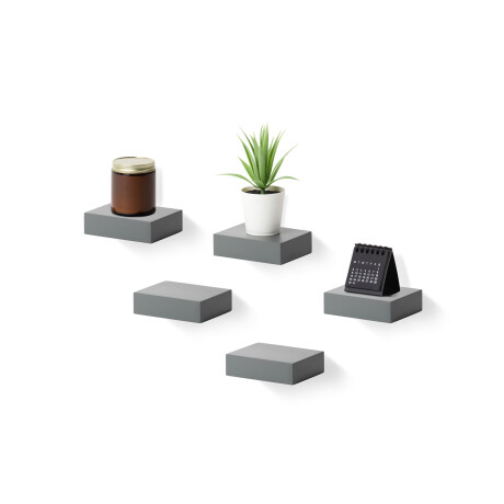 SET 5 ESTANTES METAL GRIS UMBRA