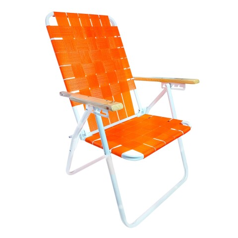 Reposera Playa Acero Epoxi Con Cinta Reforzada La Tentación Color Naranja Reposera Playa Acero Epoxi Con Cinta Reforzada La Tentación Color Naranja