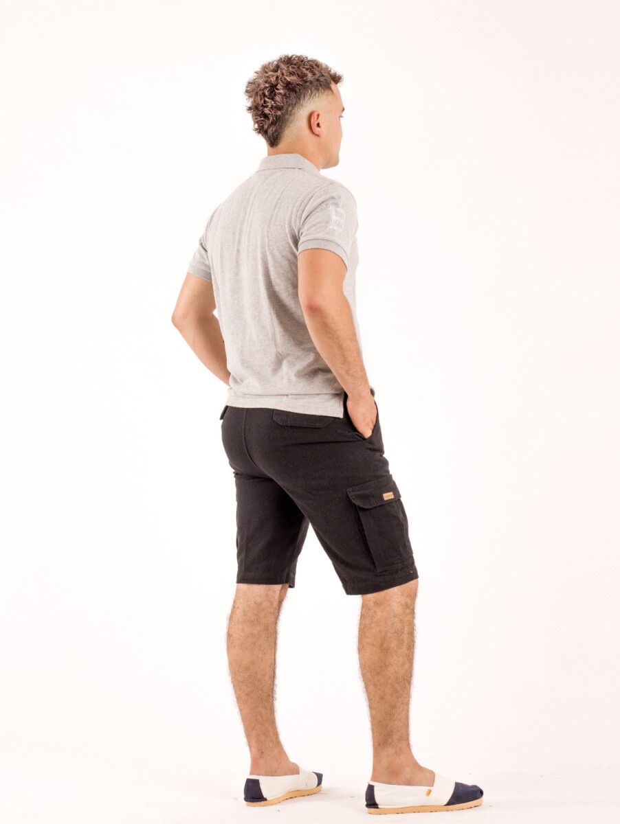 Bermuda Cargo con Spandex Extra - Negra 