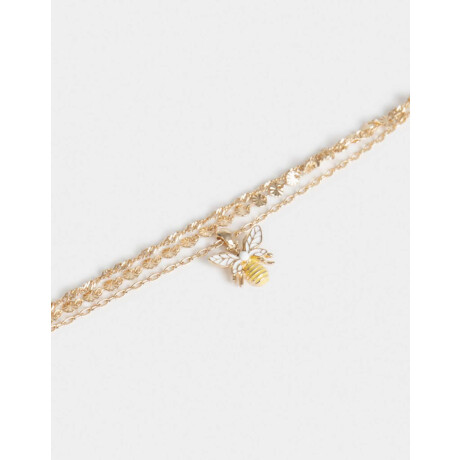 Pulsera Flexible Dije Abeja Dorado
