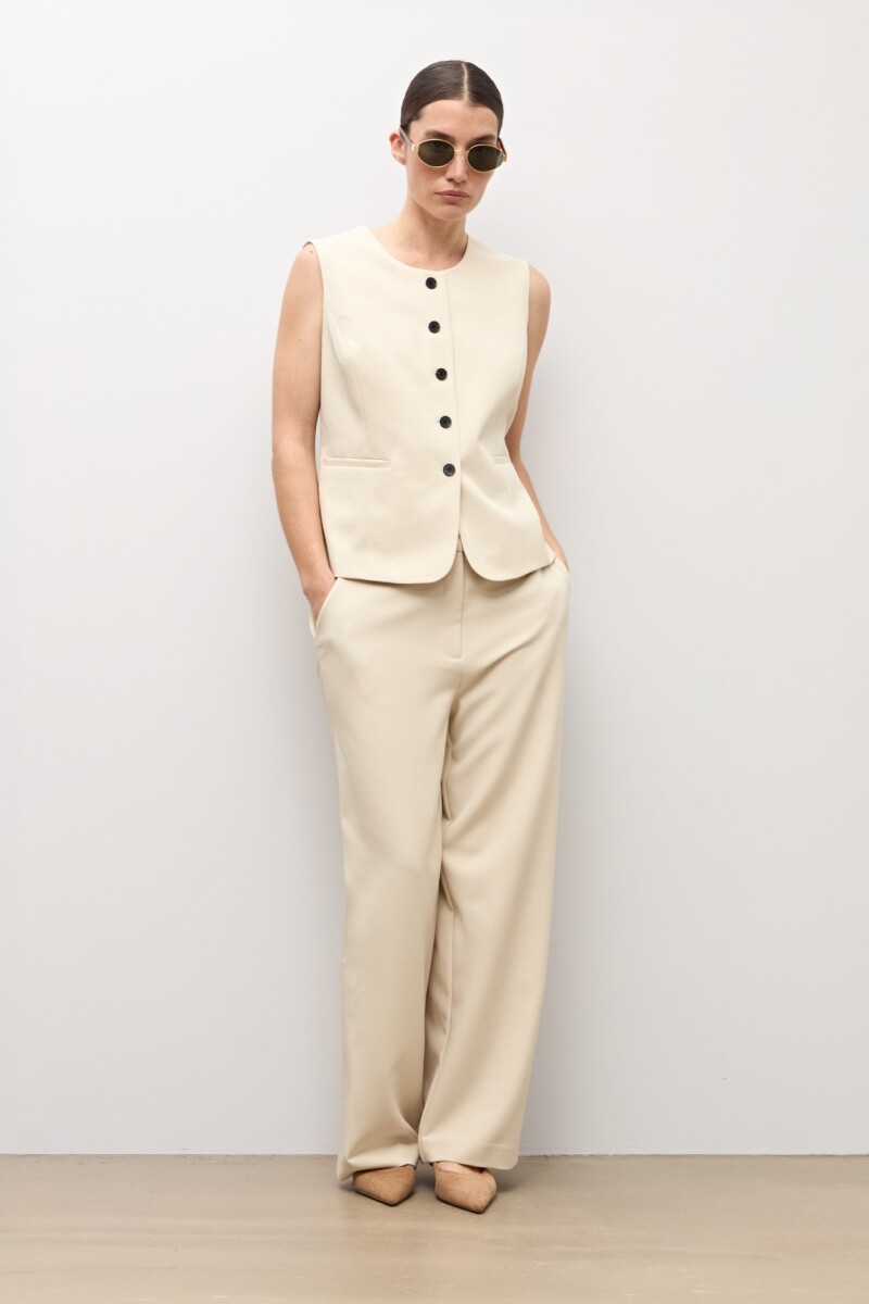 Chaleco sastrero beige claro