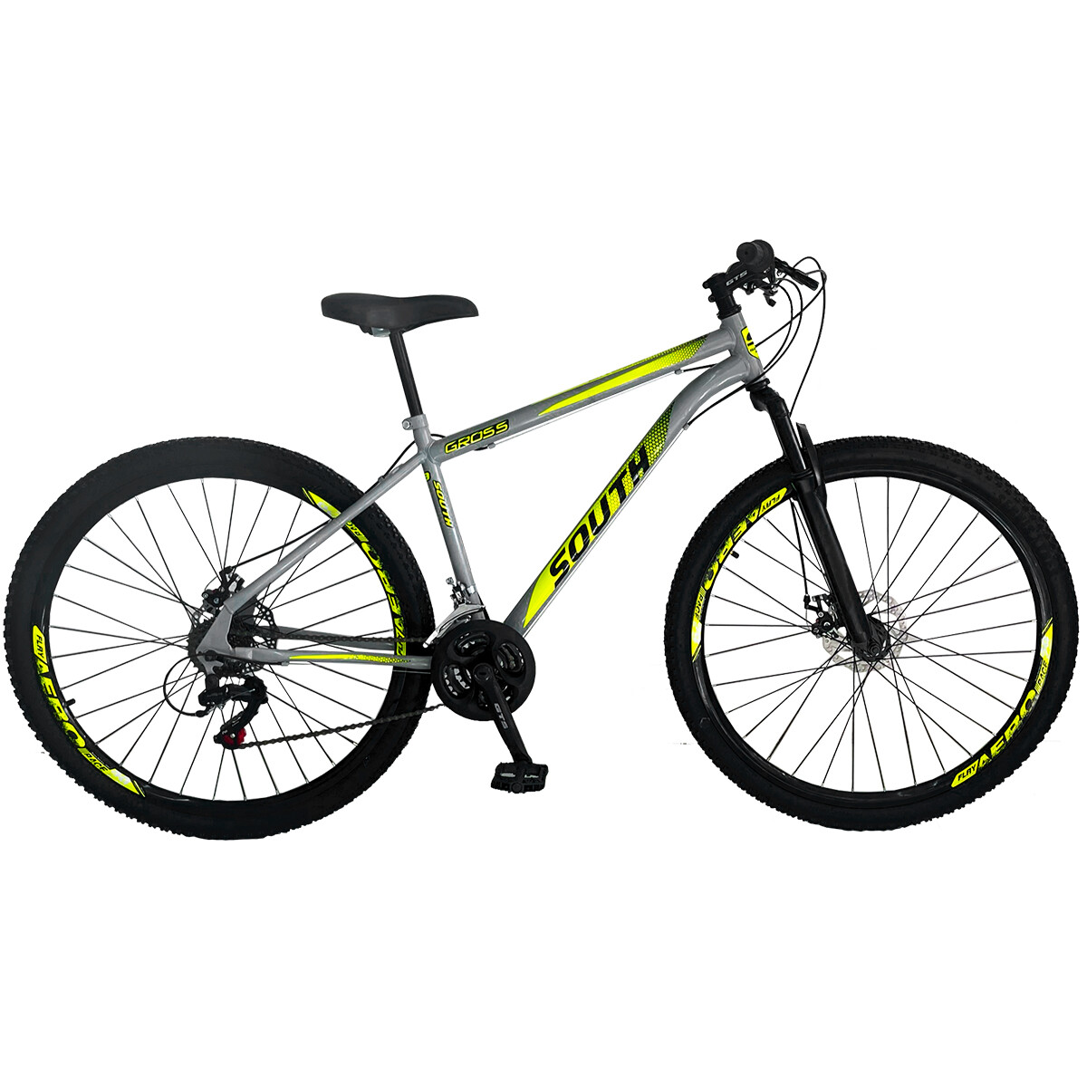 Bicicleta Sport Montaña Rod 29 Frenos Disco 21 Cambio - Gris-Amarillo 