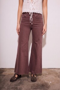 Flare Wide Leg Lavado Burdeos