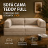 Sofá Sillón Cama ComboHome Teddy Premium 3 Cuerpos Corderoy Marrón 1