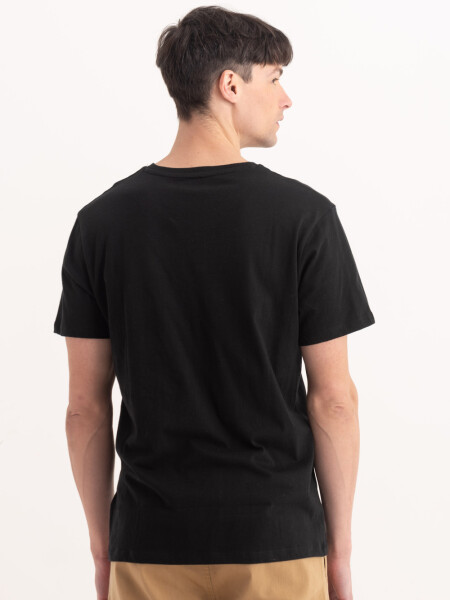 Camiseta cuello en V Negro