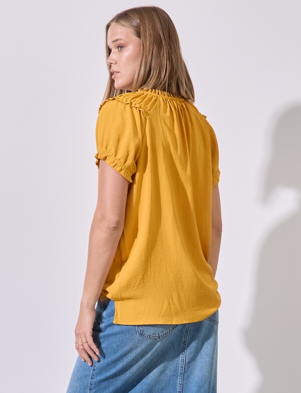 Blusa Frunces MOSTAZA