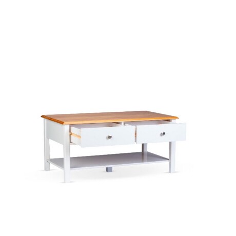 MESA DE CENTRO 2 CAJONES. BLANCO/MIEL MESA DE CENTRO 2 CAJONES. BLANCO/MIEL