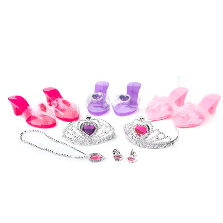 Set Zapatos Princesas 3pares+ Coronas+ Juego Joyas Jug027017