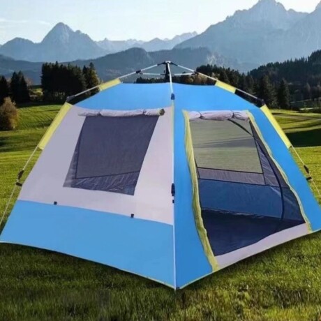 Carpa Automática Para 2 Personas Con Ventanas Celeste