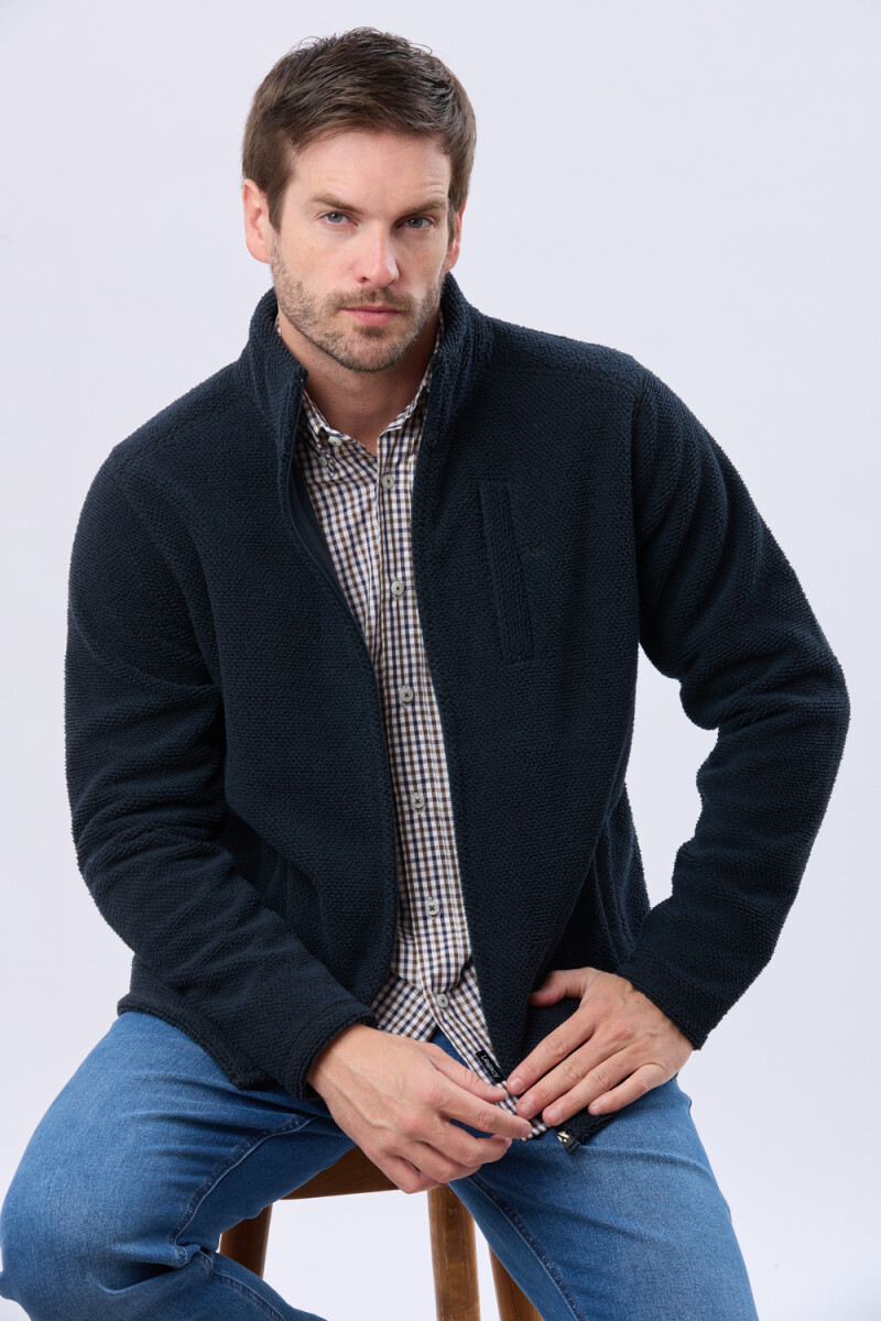 CAMPERA POLAR TEXTURADO GRUESO - Azul 