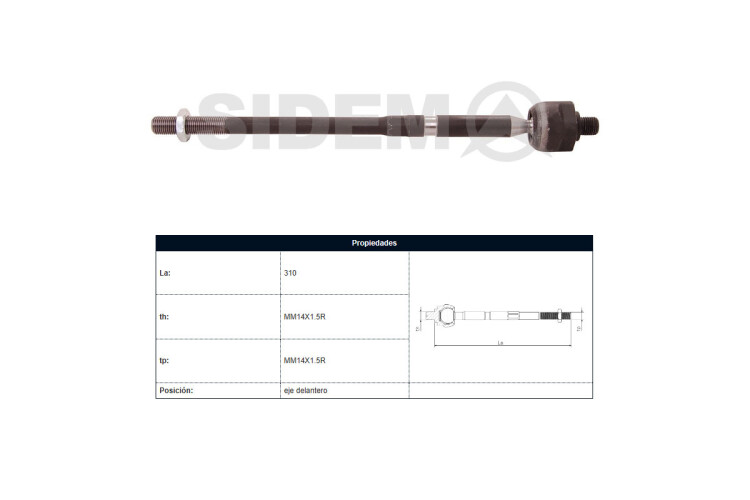 Mate Fiat Strada, Ford Ecosport 12-25 Der/Izq Mate Fiat Strada, Ford Ecosport 12-25 Der/Izq