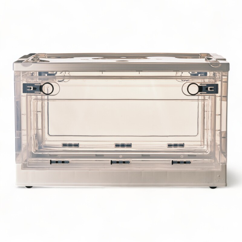 Caja Organizadora Plegable Apilable Plástico Transparente L Sin Color