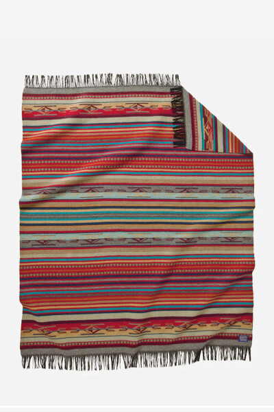 Manta Jacquard Fringed Negro